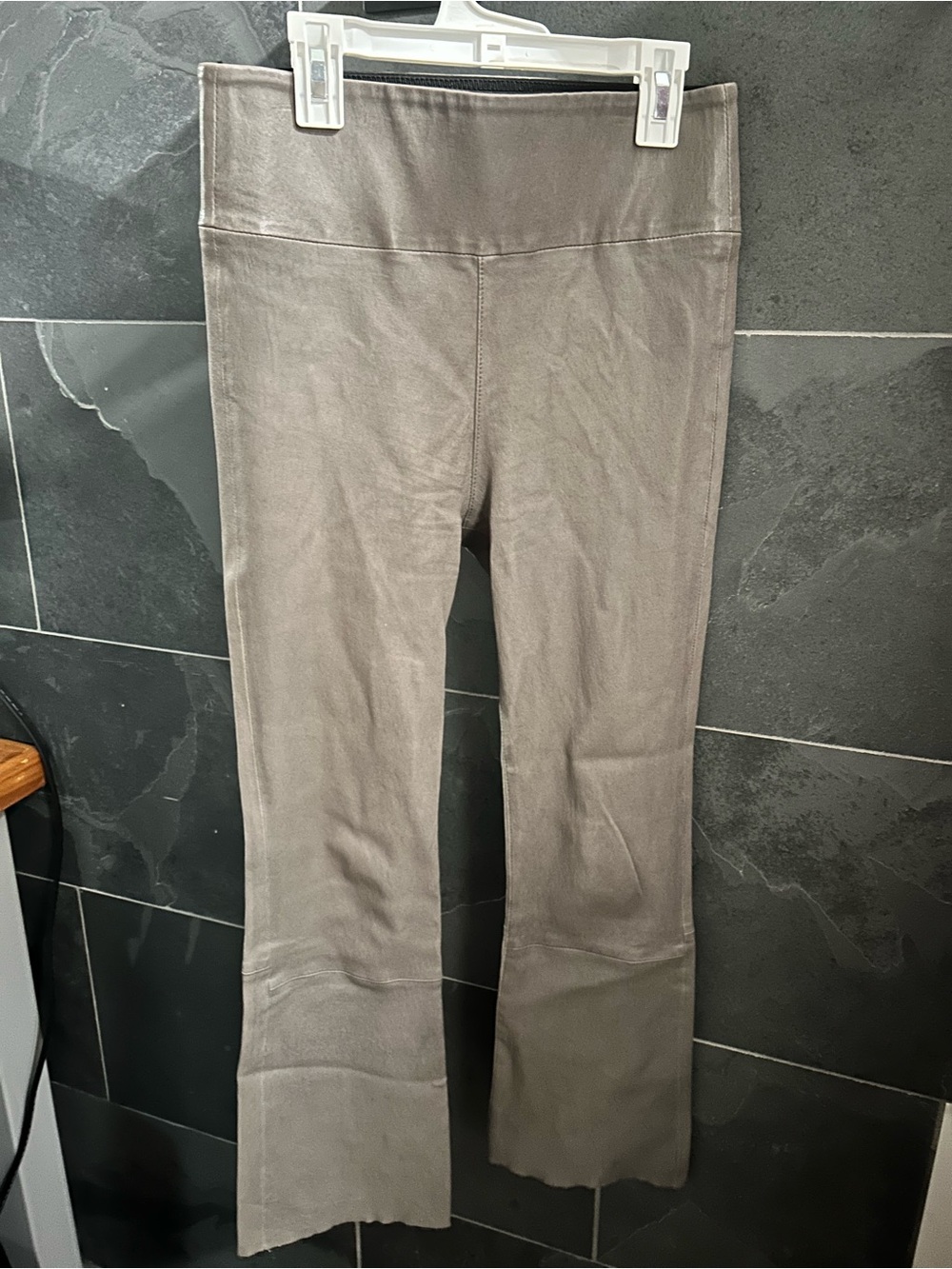 SPRWMN Grace Leather Crop Flare Leggings